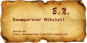 Baumgartner Nikolett névjegykártya