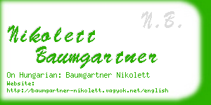 nikolett baumgartner business card